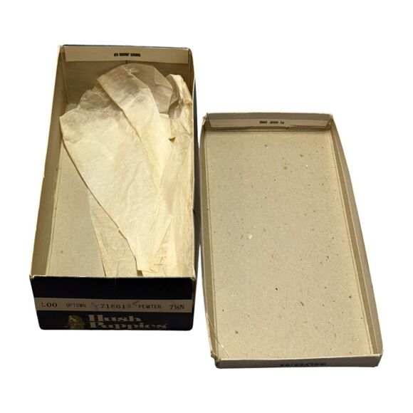 Vintage Hush Puppies Shoes Pewter Wolverine World Wide Basset Hound BOX ONLY - Picture 5 of 6